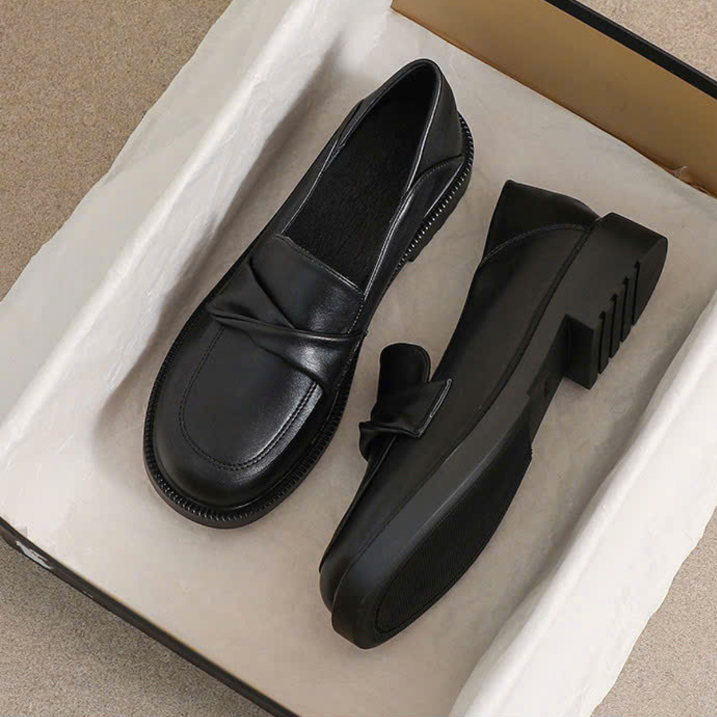 Giày Loafer Nữ Da Mềm Đế Thấp Thanh Lịch