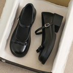 Giày Mary Jane Nữ Da Mềm Phong Cách Vintage