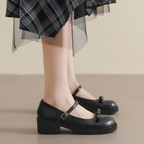 Giày Mary Jane Nữ Da Mềm Phong Cách Vintage