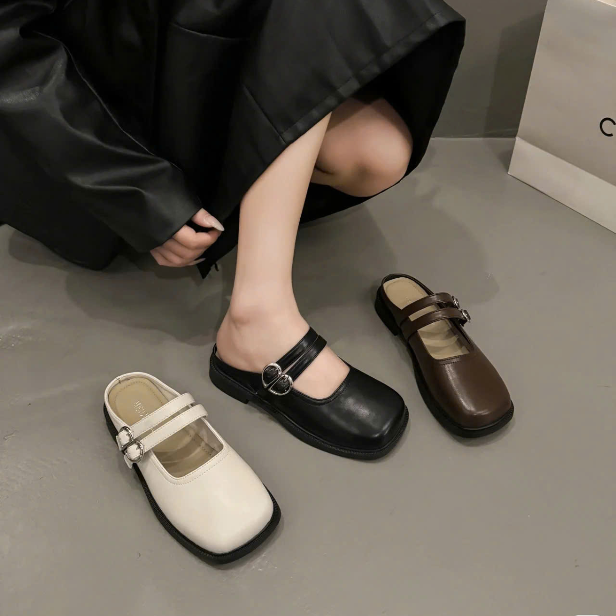 Giày Sục Nữ Quai Khóa Form Mary Jane