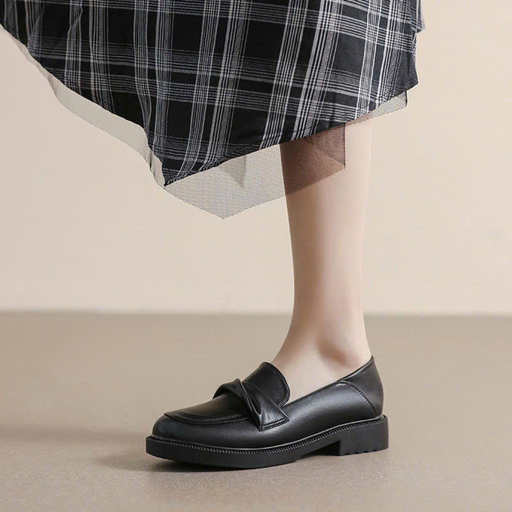 Giày Loafer Nữ Da Mềm Đế Thấp Thanh Lịch