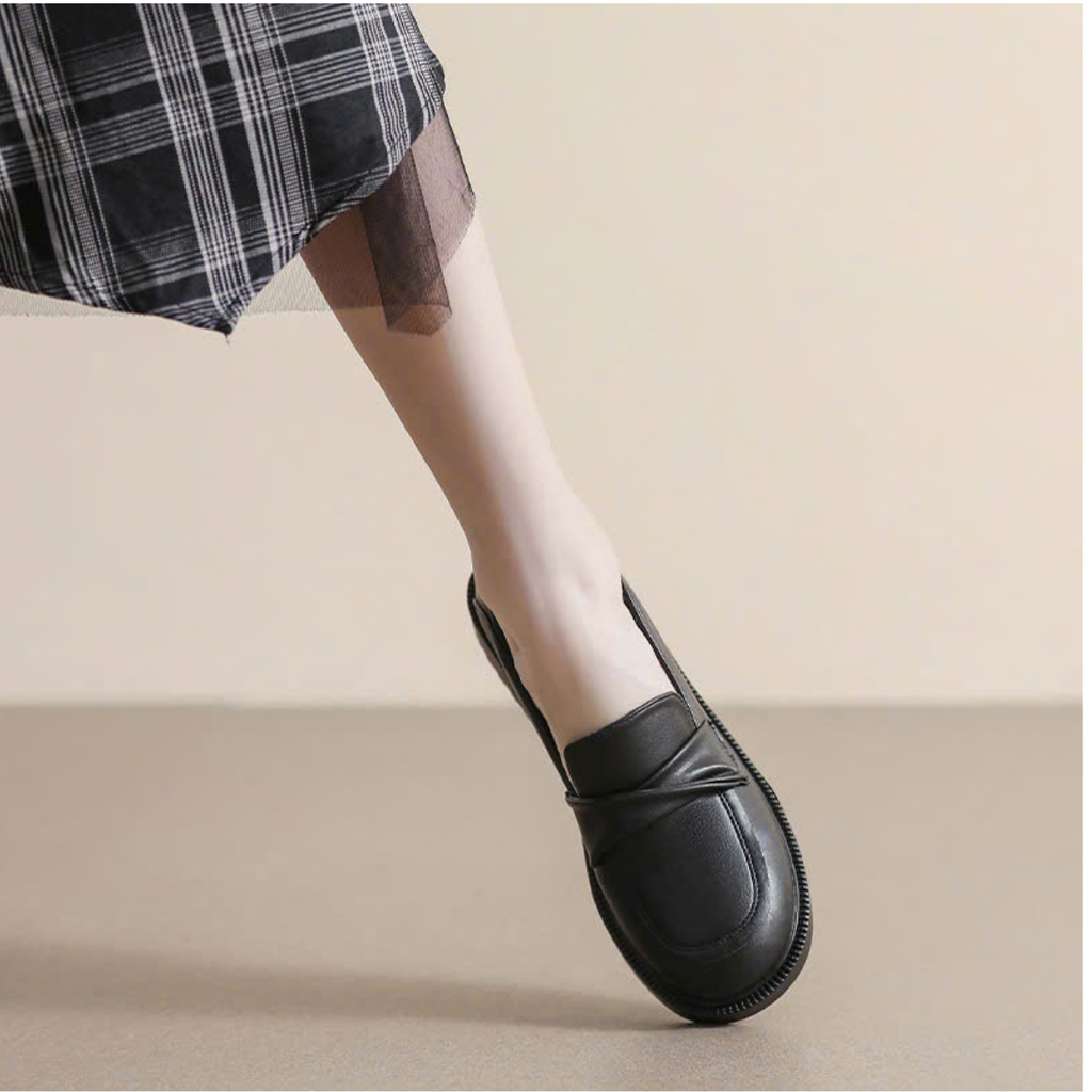 Giày Loafer Nữ Da Mềm Đế Thấp Thanh Lịch