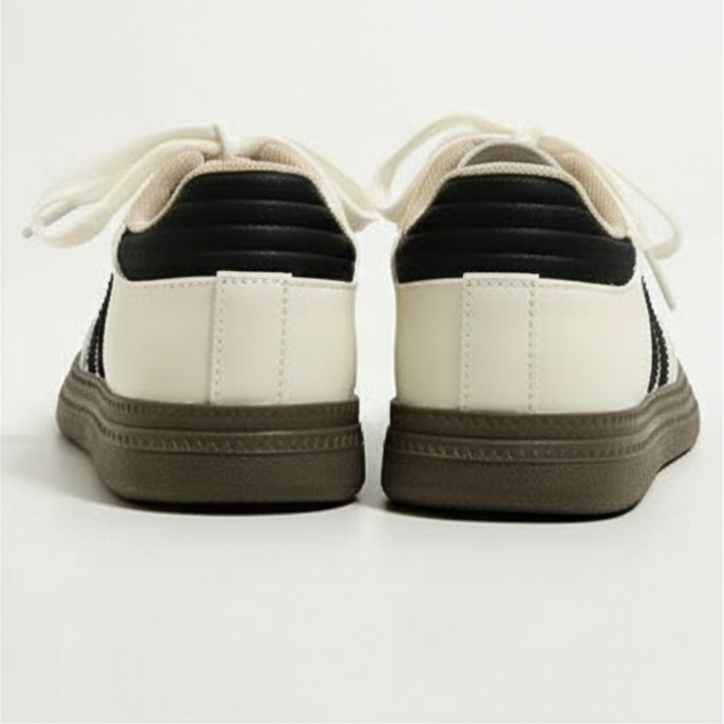 Giày Sneaker Trắng Đế Gum Phong Cách Retro