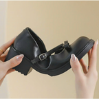 Giày Mary Jane Nữ Da Mềm Phong Cách Vintage