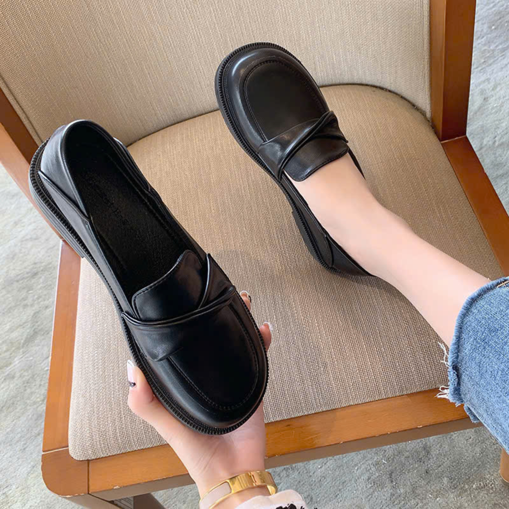 Giày Loafer Nữ Da Mềm Đế Thấp Thanh Lịch
