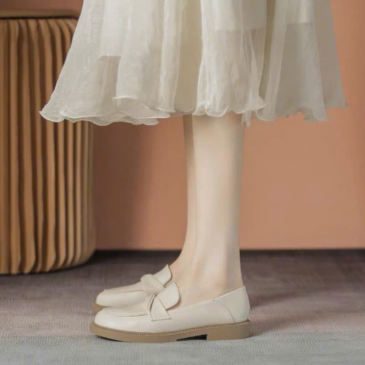 Giày Loafer Nữ Da Mềm Đế Thấp Thanh Lịch