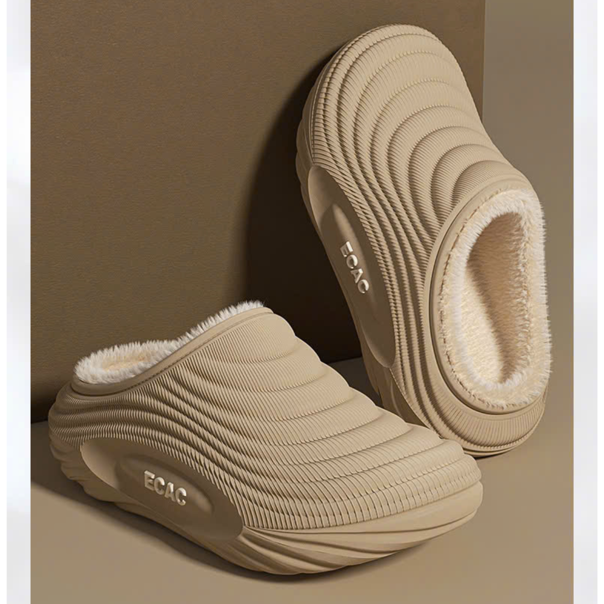 Dép sục viền sóng lót lông nam nữ chất EVA  nguyên khối