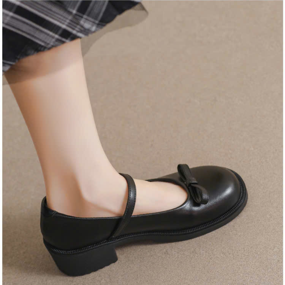 Giày Mary Jane Nữ Da Mềm Phong Cách Vintage