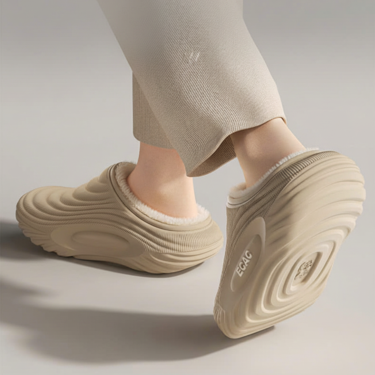 Dép sục viền sóng lót lông nam nữ chất EVA  nguyên khối